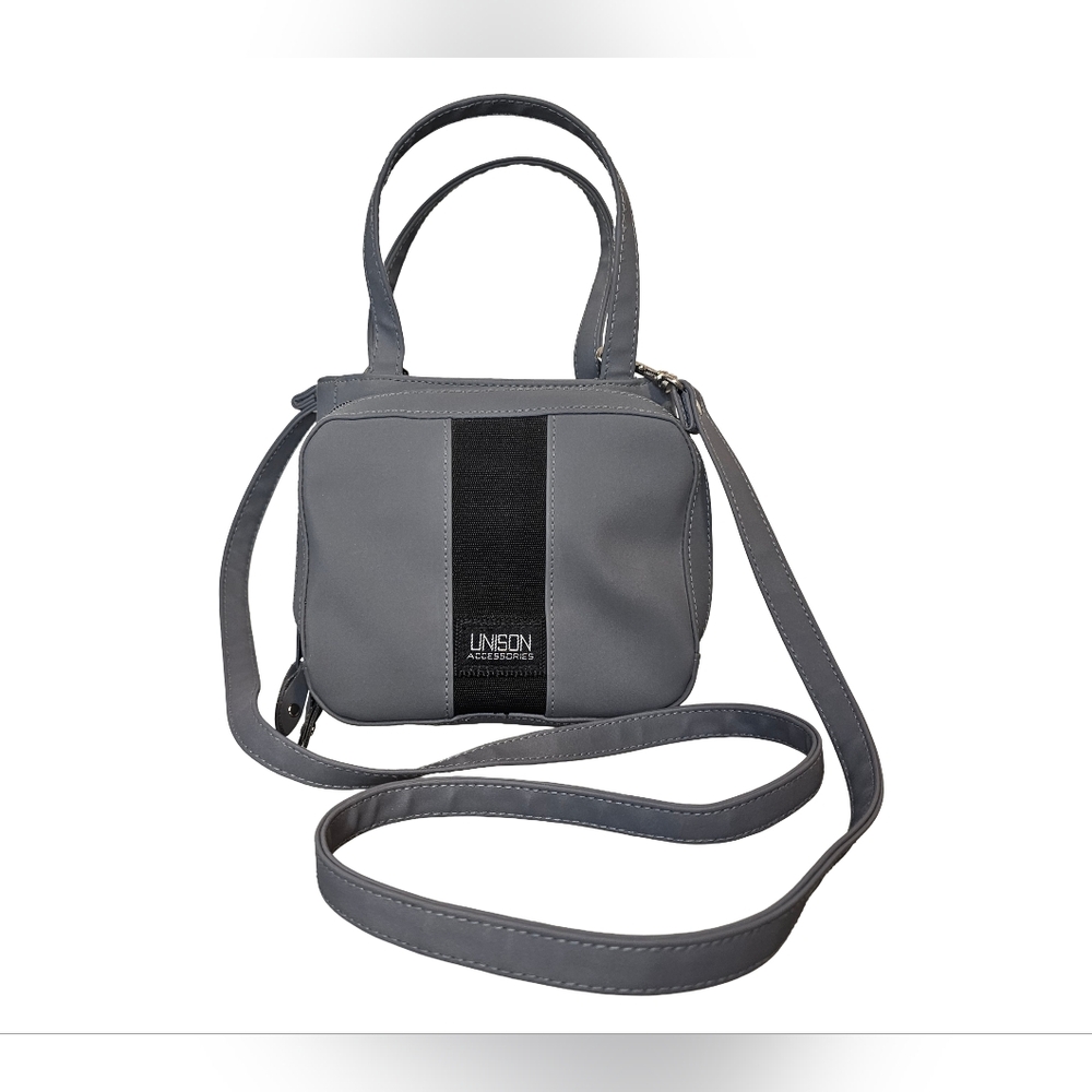 [UNISON] Nylon Gray Crossbody/Travel/ Hand Bag Removable Strap